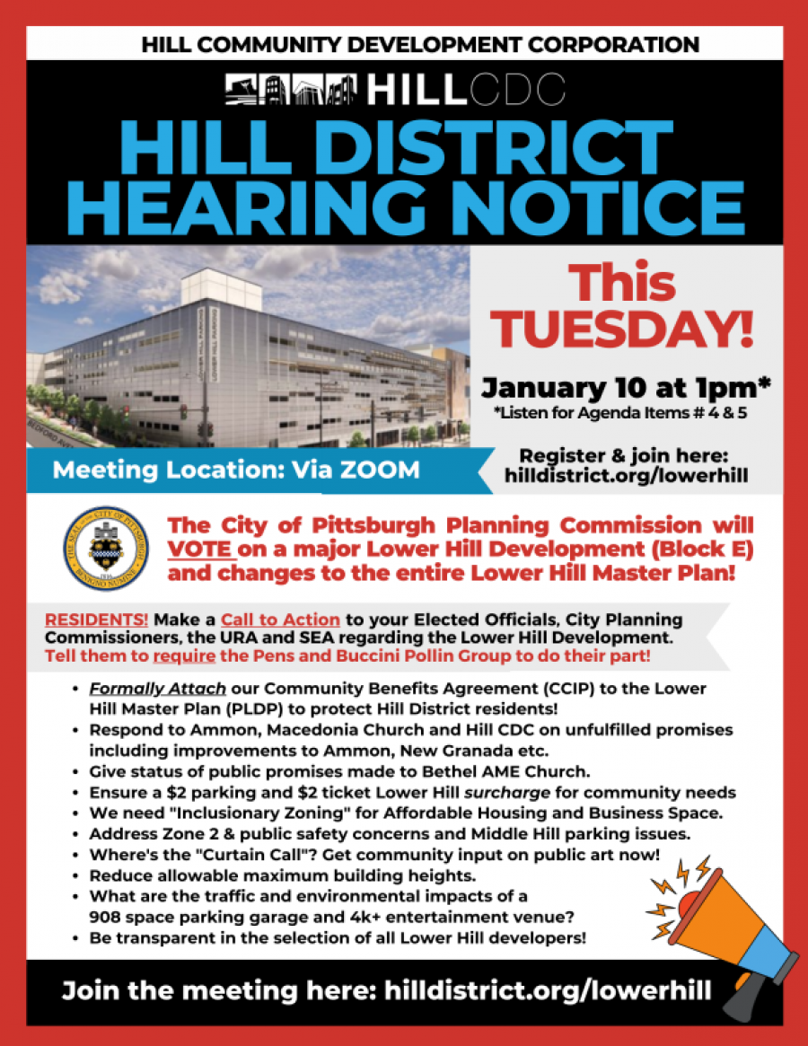 Public Hearing for Lower Hill District