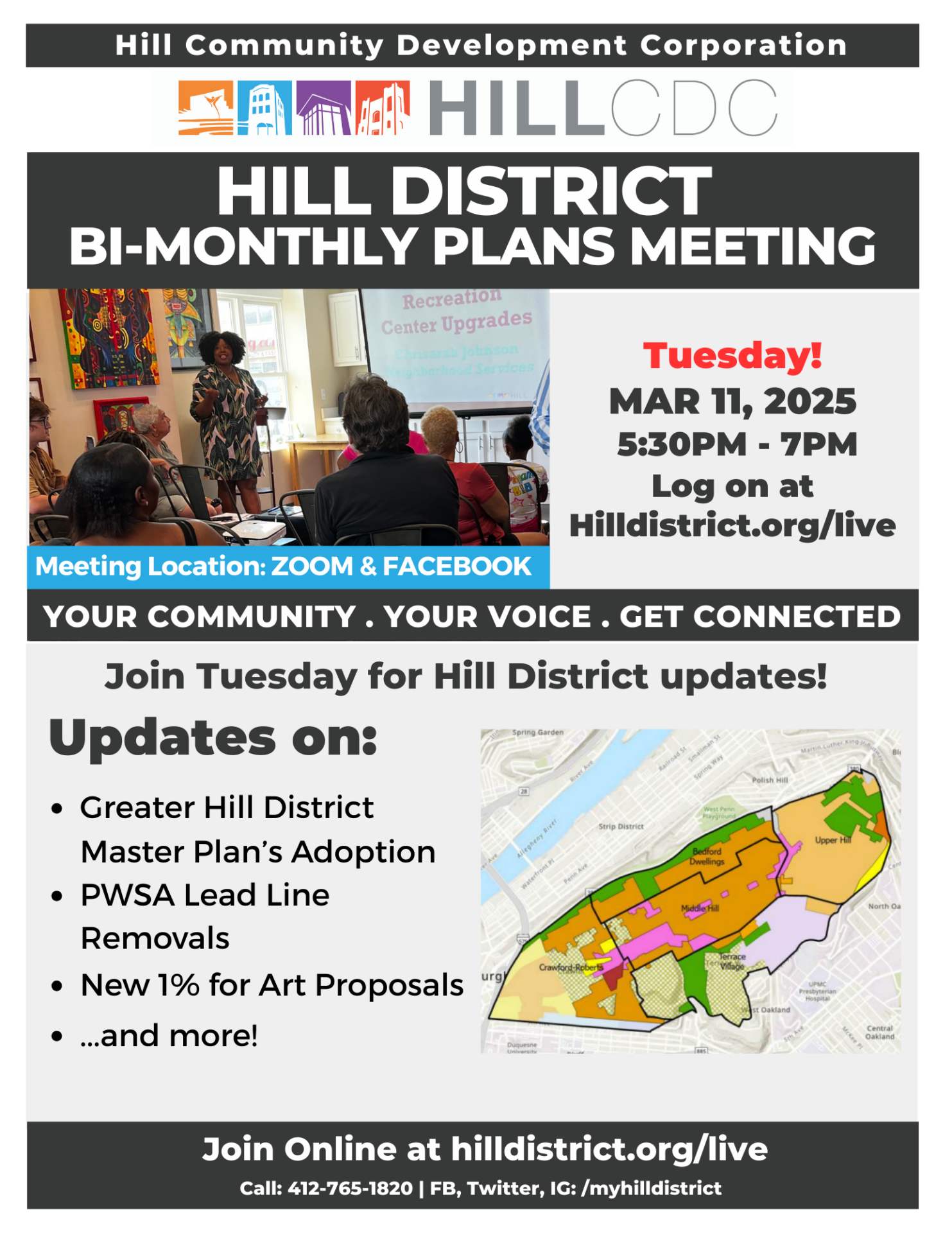 Hill District Plans Meeting Flyer